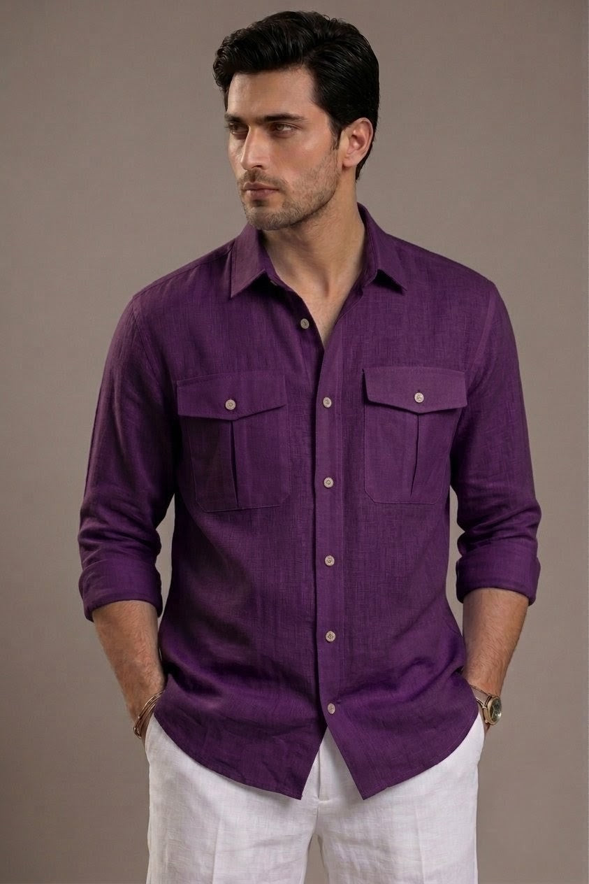 RARE RASU Luxe Linen Utility Shirt