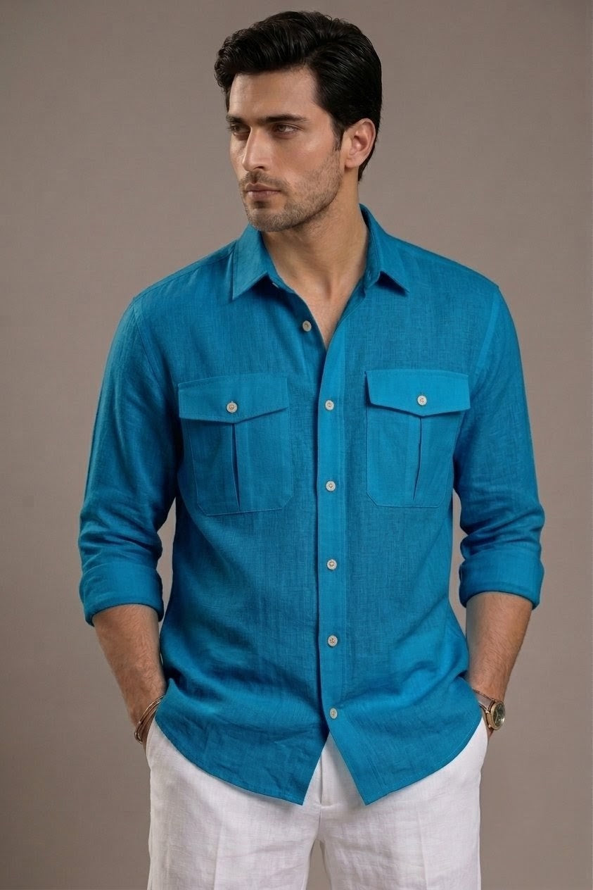 RARE RASU Luxe Linen Utility Shirt