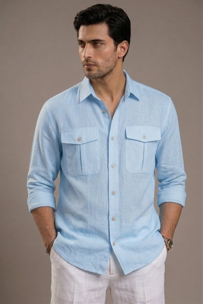 RARE RASU Luxe Linen Utility Shirt