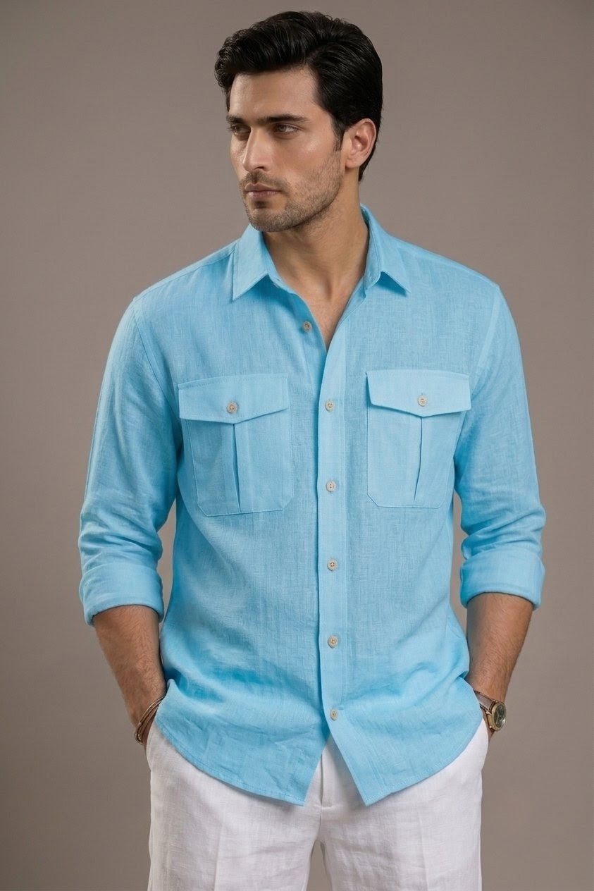 RARE RASU Luxe Linen Utility Shirt