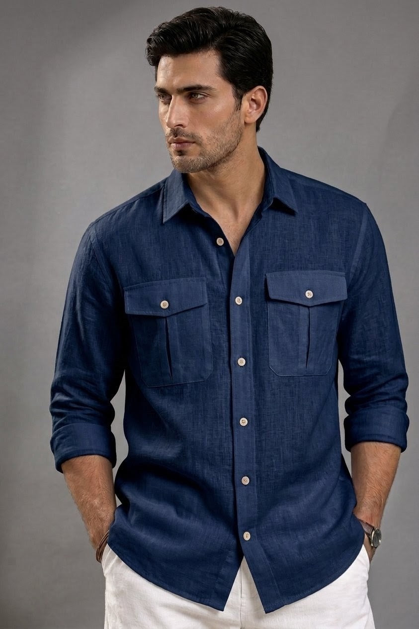 RARE RASU Luxe Linen Utility Shirt