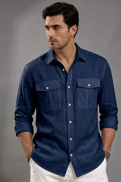RARE RASU Luxe Linen Utility Shirt