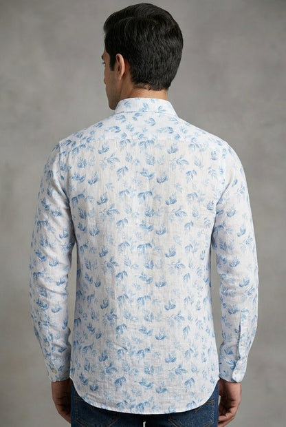 RARE RASU Men’s Premium Quality Leaf Floral Printed Full Sleeve Shirt  | Smart Casual Collection