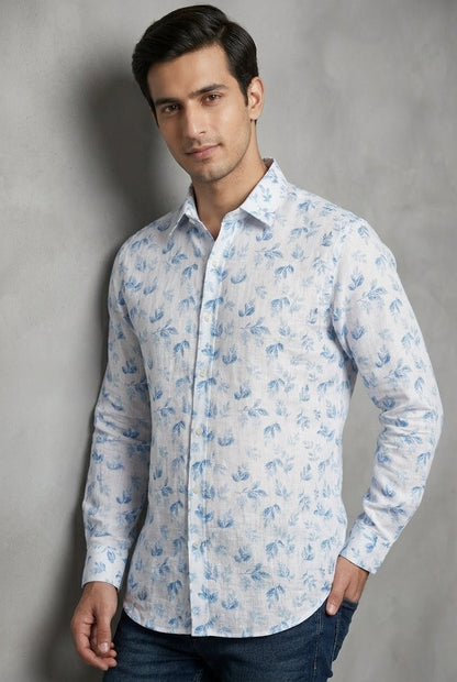 RARE RASU Men’s Premium Quality Leaf Floral Printed Full Sleeve Shirt  | Smart Casual Collection