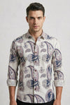 RARE RASU Men’s Premium Paisley Print Full Sleeve Shirt | Artistic Floral Ethnic Pattern | Smart Casual Wear