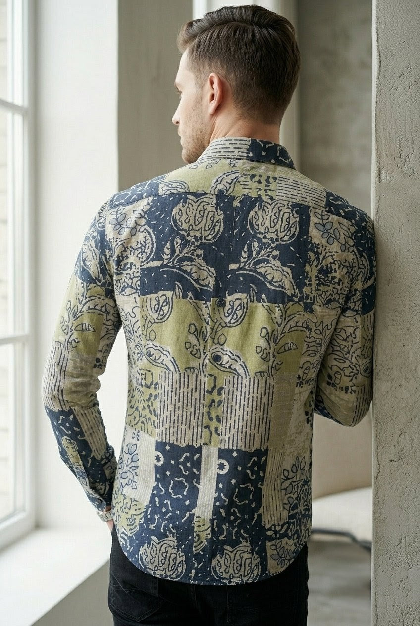 RARE RASU Men’s Premium Paisley Print Full Sleeve Shirt | Artistic Floral Ethnic Pattern | Smart Casual Wear