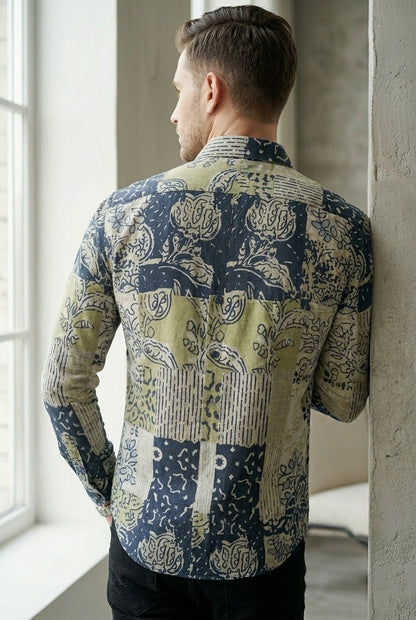 RARE RASU Men’s Premium Paisley Print Full Sleeve Shirt | Artistic Floral Ethnic Pattern | Smart Casual Wear