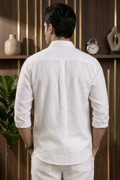 RARE RASU Premium Luxe Linen Shirt With Two Front Utility-Style Pockets