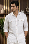 RARE RASU Premium Luxe Linen Shirt With Two Front Utility-Style Pockets