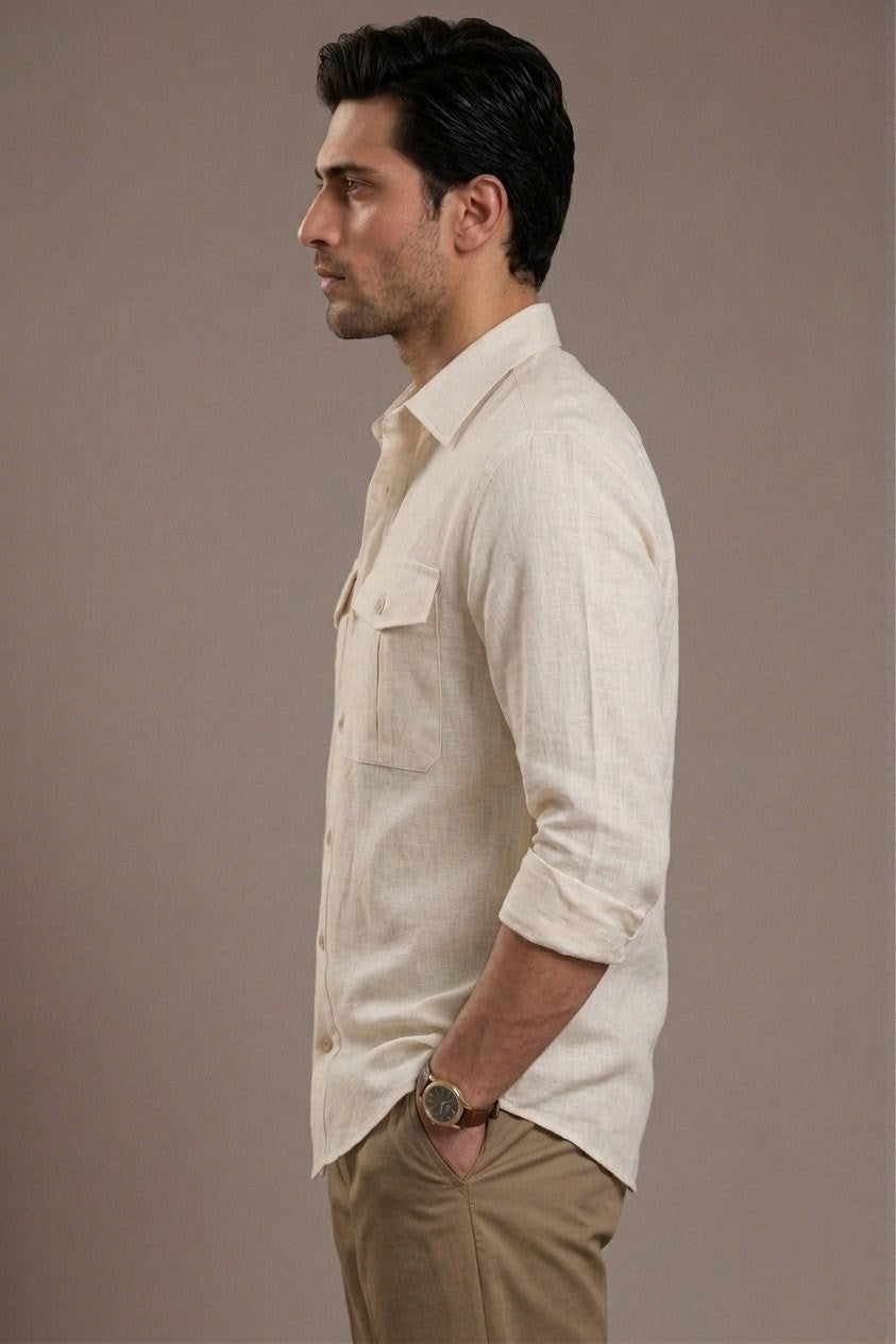 RARE RASU Luxe Linen Utility Shirt