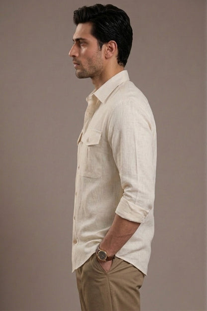 RARE RASU Luxe Linen Utility Shirt