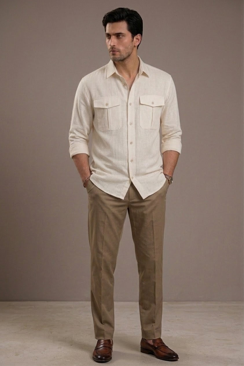 RARE RASU Luxe Linen Utility Shirt