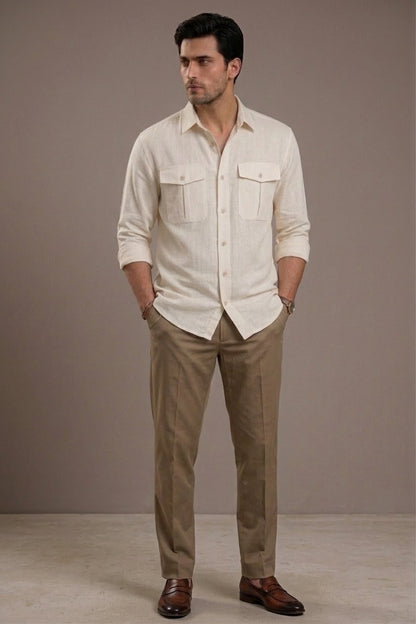 RARE RASU Luxe Linen Utility Shirt