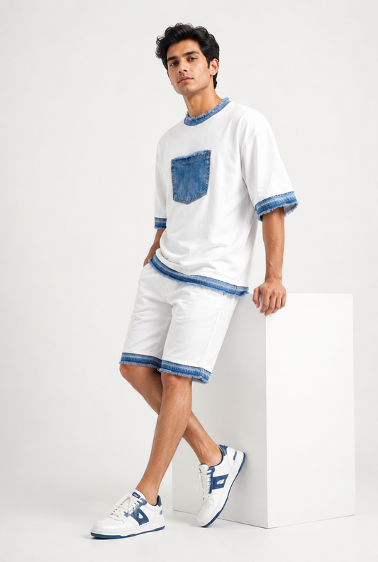 RARE RASU – Denim Edge Co-Ord Set | Premium Cotton & Denim Twin Set