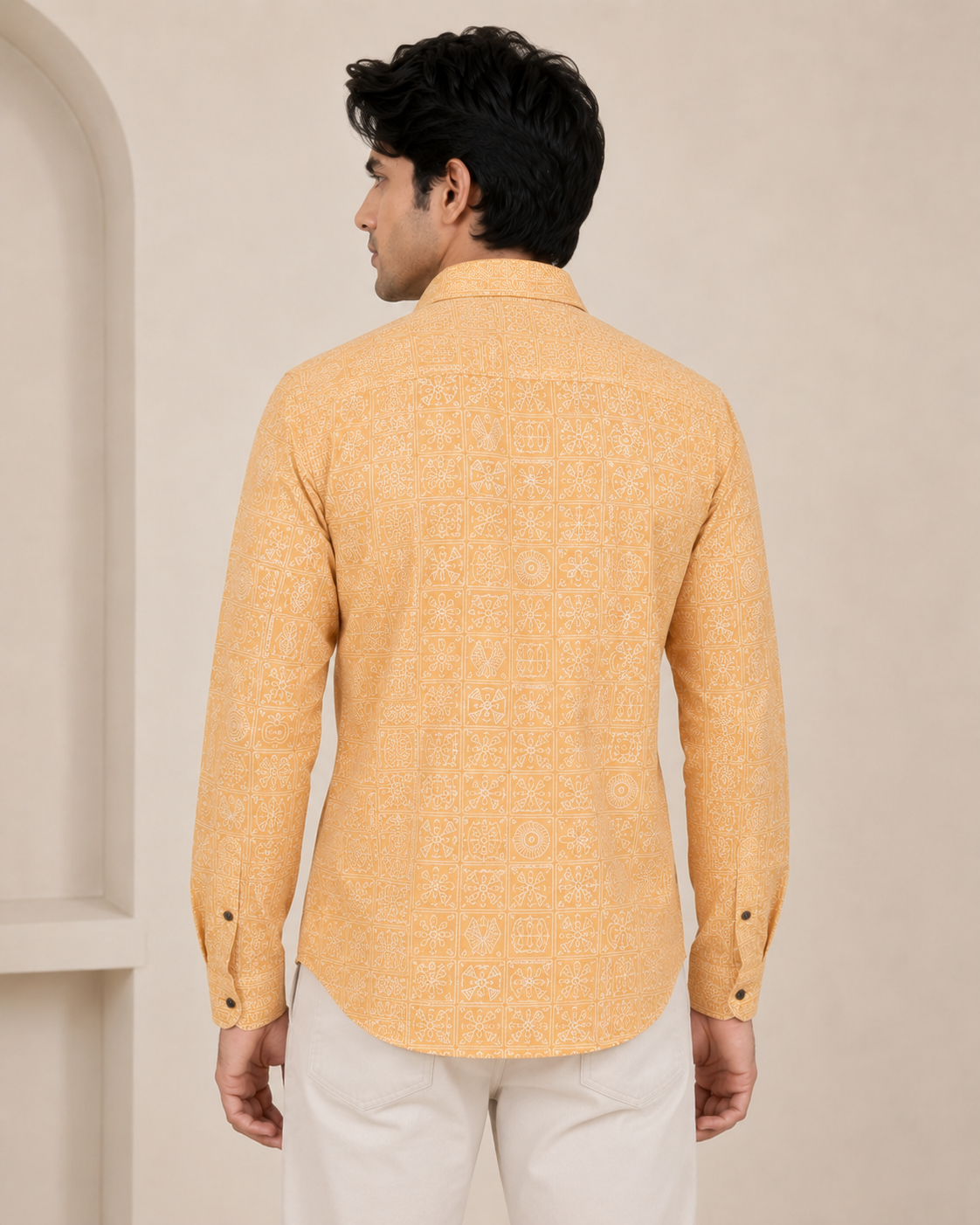 RARE RASU Men’s Premium Quality Geometric Printed Shirt – Full Sleeve Casual Shirt