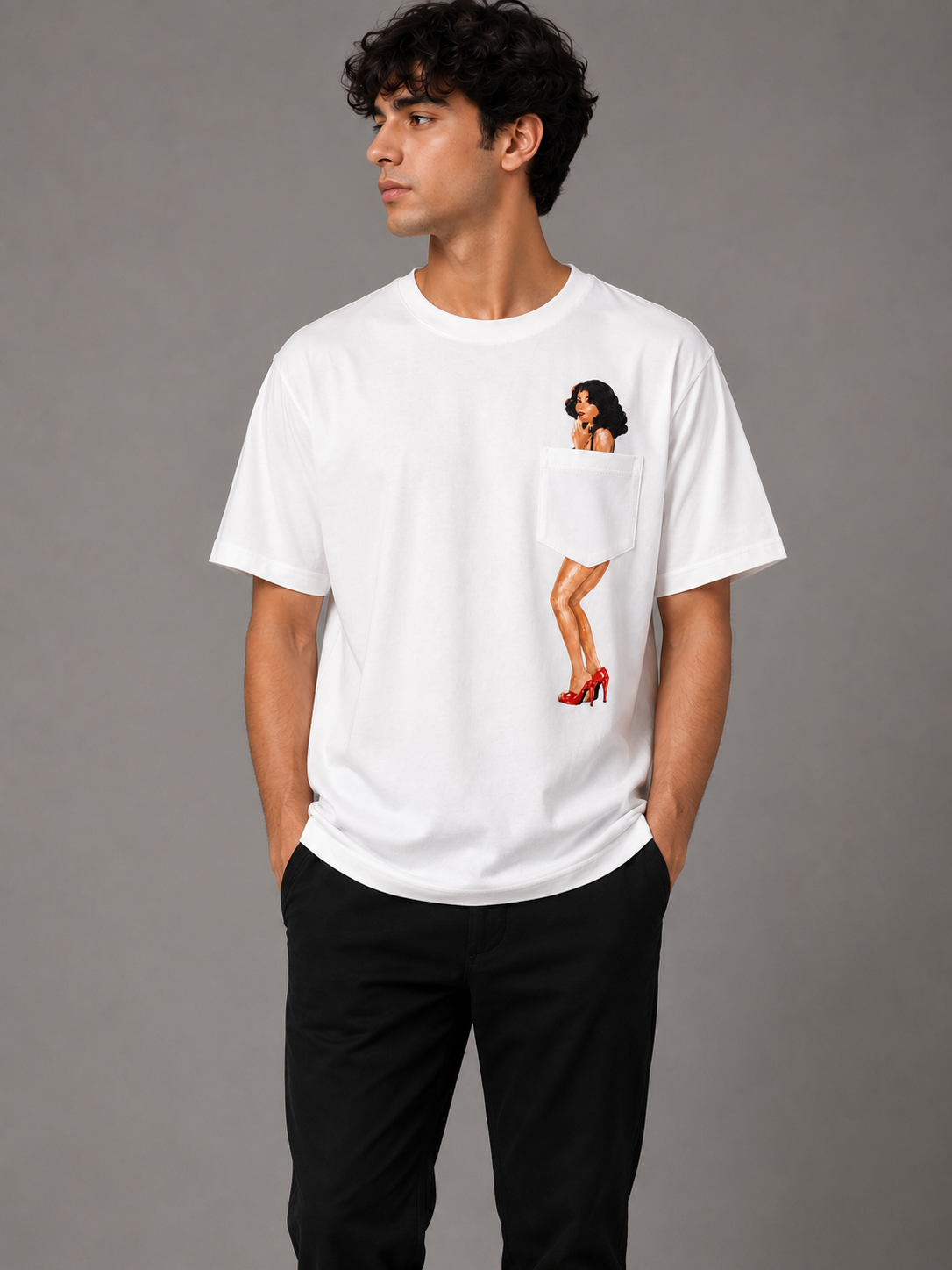 RARE RASU "Art Speaks" Pocket Illustration & Typography Oversized T-shirt  | Premium Tshirt Collection