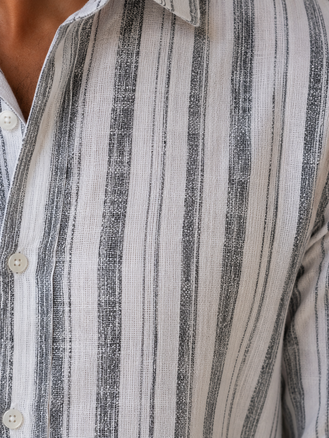 RARE RASU Classic Striped Breathable Full Sleeve Premium Linen Blend Casual Shirt