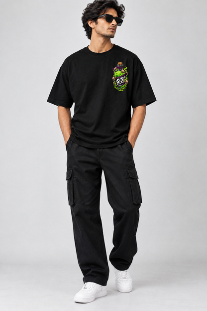 Premium Quality Toxic Skull Potion Graphic Oversized T-Shirt for Men – Black